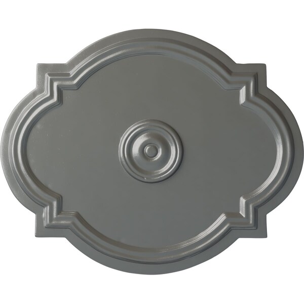 Ekena Millwork Waltz Ceiling Medallion (Fits Canopies up to 4 1/2"), Hand-Painted Silver, 21 1/4"W x 17 3/8"H x 1"P CM21WASLS - main